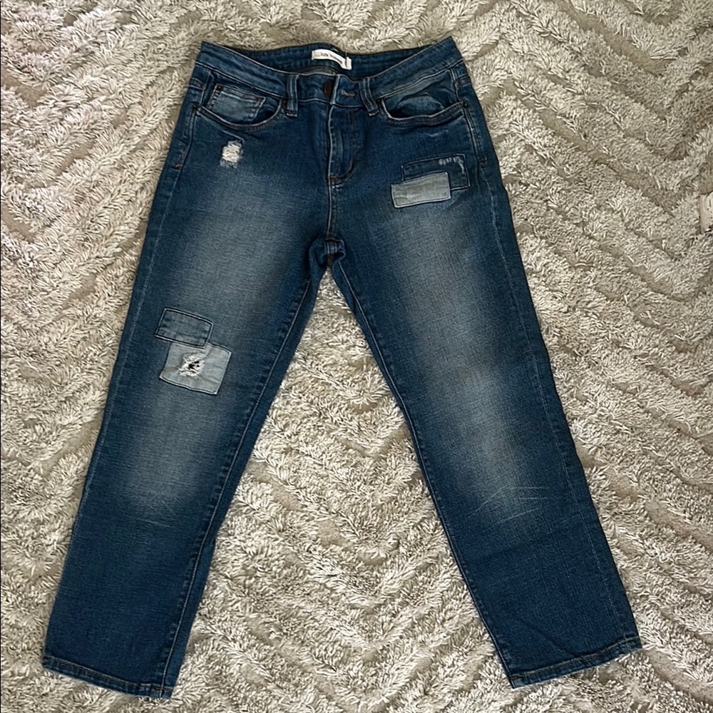 Life in Progress Denim Jeans with Patchwork